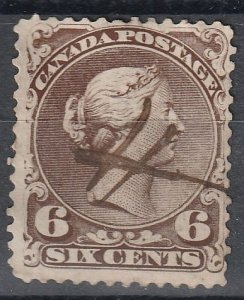 Canada Large Queen #27 Dark Brown,  Used,  (~1998)