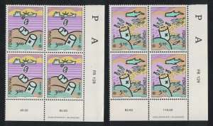 Faroe Is. Environment and Nature Protection 2v Corner Blocks of 4 1986 MNH