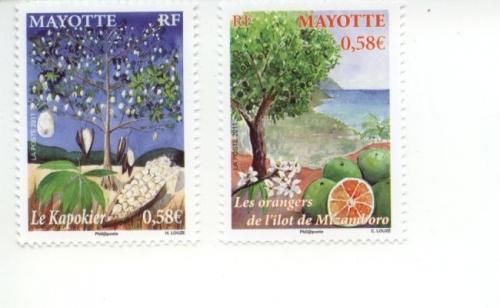 2011 Mayotte Trees (Scott 274-75) MNH