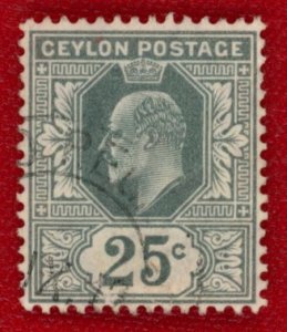 CEYLON Sc 187 VF/USED - 1910 25c King Edward VII - Nice Centering - See Desc