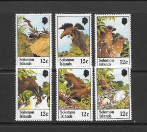 BIRDS - SOLOMON ISLANDS #465-70   MNH