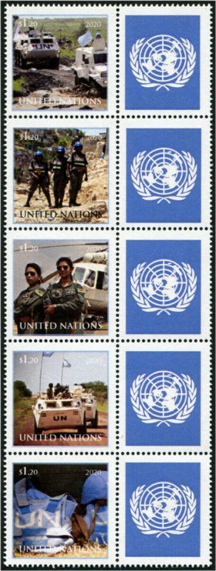 HERRICKSTAMP NEW ISSUES UNITED NATIONS Women in Peacekeeping Strip of 5