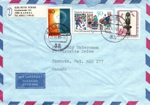 1990 WEST GERMANY AIRMAIL COMBO TO CANADA (STAMPS ISSUED PRIOR TO UNIFICATION)