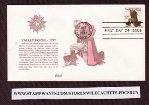 #1729 Washington at Valley Forge -EDSEL MASONIC  CACHET