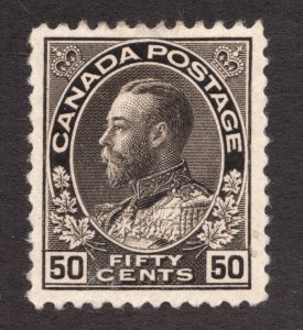 Sc 120a- Canada - 1916 - 50 cent Black Admiral - MHH - VF -  superfleas - cv$550