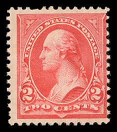 US Sc 267 Mint NO GUM - 1895 2¢ Washington, Type III, Double Line Wmk