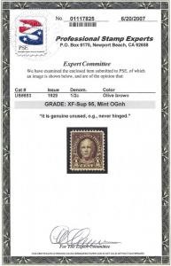 U.S. 653 XF-SUPERB 95 MNH PSE Cert. (0424)