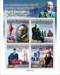 C A R - 2023 - Roald Amundsen - Perf 4v Sheet - Mint Never Hinged