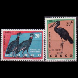 CONGO DR. 1963 - Scott# 430-1 Birds 20-30c NH