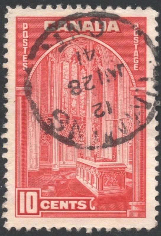 Canada SC#241 10¢ Memorial Chamber, Parliament Building Single (1938) Used