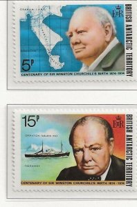 BRITISH ANTARCTIC TERRITORY (BAT) Sc 62-3+63a NH SET OF 1974 -CHURCHILL - (AO23)