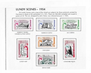 Lundy 1954  pictorial scenes set of 6 LH VF