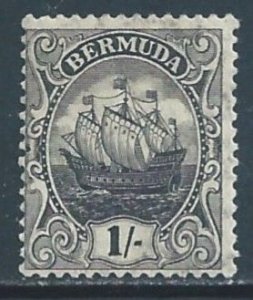 Bermuda #48a MH 1sh Caravel - Black Olive - Wmk. 3