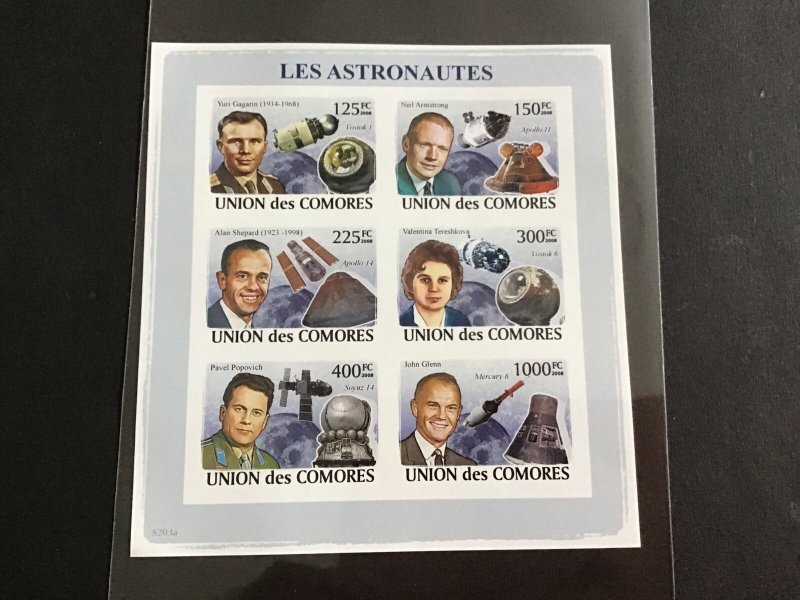 Unión des Comores 2008 Astronauts   Stamp Sheet R39072