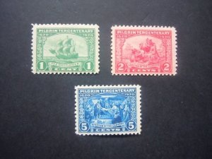 1920 #548, 549, 550 Pilgrim Tercentenary Issues MNH/MLH OG F/VF #8 CV $51.00