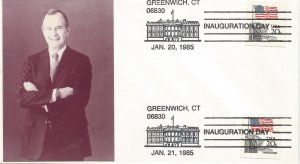 GHW Bush VP Inaugural Greenwich cancel 1985 #!