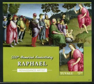 TUVALU 2020 500th MEMORIAL ANNIVERSARY OF RAPHAEL SOUVENIR SHEET MINT NH