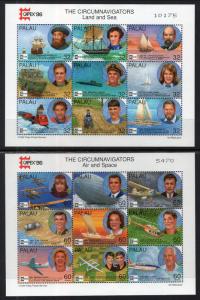 Palau 389-390 Circumnavigators Souvenir Sheets MNH VF