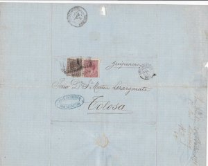 Spain 19th century stamps cover Ref 8381