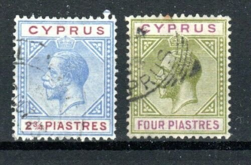 Cyprus 1921-23 2 1/2pi and 4pi SG 94-95 FU CDS 