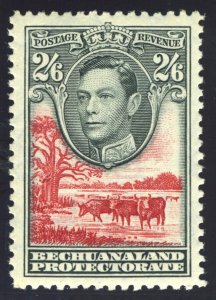 Bechuanaland 1938 KGVI 2s6d deep carmine & black MLH. SG 126. Sc 133.