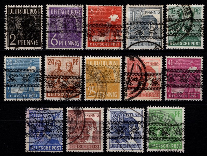 Germany [British/US Zone] 1948 Optd. Band Posthorns, Part Set [Used]