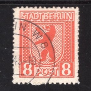 German Democratic Republic  Russian zone  #11N3a  used 1945 . 8pf Perf. 13 1/2