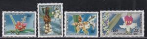 Laos # 216-218, C79, Flowers, Mint NH, 1/2 Cat.