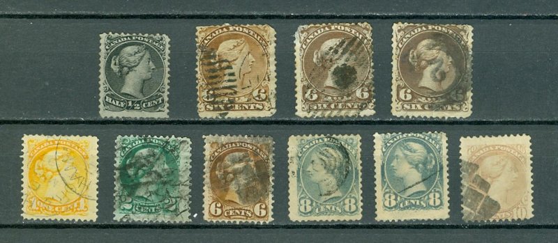 CANADA QV LARGE & SMALL QUEEN LOT of (10)...MINOR FAULTS