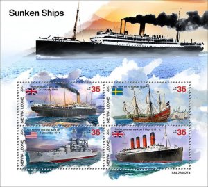 SIERRA LEONE - 2023 - Sunken Ships - Perf 4v Sheet - Mint Never Hinged
