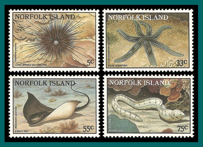 Norfolk Island 1986 Marine Life, MNH  #377-380,SG378-SG381