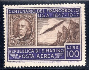 Centenary USA Lire 100 Air Mail watermark in CD position