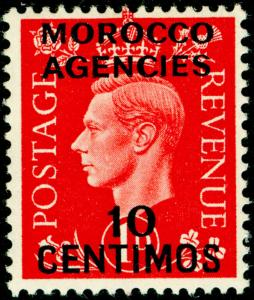 MOROCCO AGENCIES SG166, 10c on 1d scarlet, LH MINT.