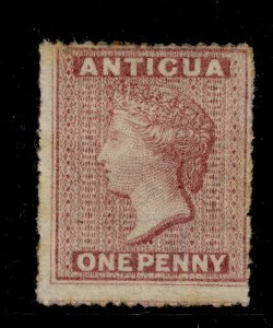 ANTIGUA QV SG5, 1d rosy mauve, UNUSED. Cat £130.