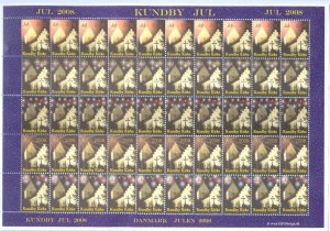 Denmark. 2008 Christmas Sheet Mnh Unfolded. Local  Kundby Church