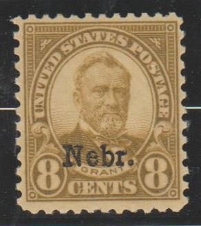 U.S. Scott #677 Grant - Nebraska Overprint Stamp - Mint NH Single