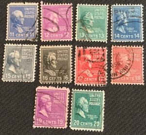 US #803-834 Used 32 Singles Complete set Prexies SCV $14.50 L14