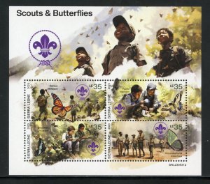 SIERRA LEONE 2023 SCOUTS AND BUTTERFLIES SHEET MINT NEVER HINGED