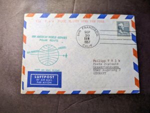 1957 USA Polar Airmail First Flight Cover FFC San Francisco CA to Germany