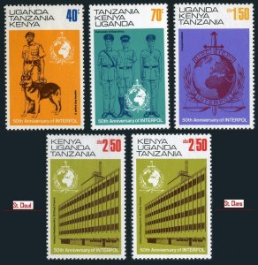 Kenya-Uganda-Tanzania 271-275,MNH.Michel 259-262-I-II. INTERPOL-50th Ann.1973.