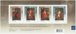 Canada - #2383c The Four Indian Kings Overprint Souvenir Sheet - MNH