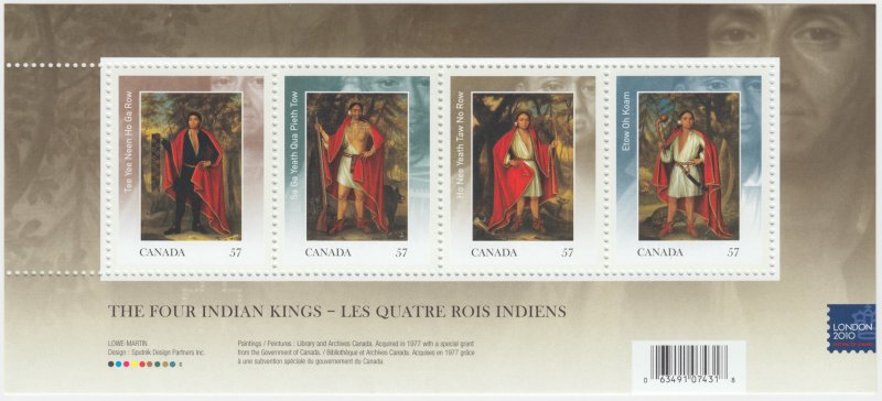 Canada - #2383c The Four Indian Kings Overprint Souvenir Sheet - MNH