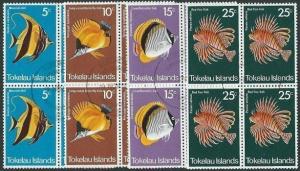 TOKELAU 1975 Fish fine used blocks of 4....................................41663