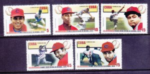 Cuba 4440-44 MNH 2004 1st Baseball Game in Cuba 130th Anniversary Full Set VF