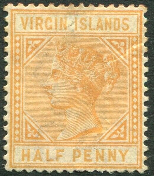 BRITISH VIRGIN ISLANDS-1883-84 ½d Yellow-Buff Sg 26 toned gum AMM V33643