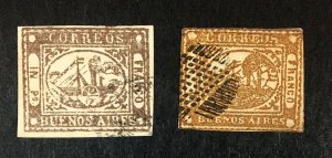 MOMEN: ARGENTINA BUENOS AIRES 1852 CLASSICS USED ON EXHIBIT PAGE LOT #68456*