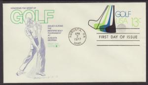 US Golf 1977 Fleetwood U/A FDC BIN