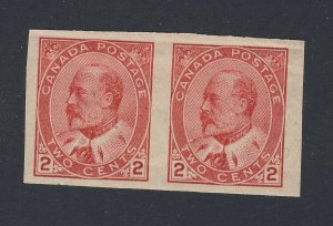 2x Canada MH Edward VII Stamps Pair of  #90A - 2c Imperf Guide Value $50.00