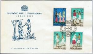 63019 - SOMALIA - POSTAL HISTORY - FDC COVER  Scott #  306/9 - 1967  DANCE Music