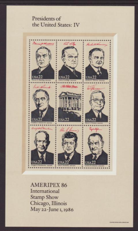 US 2216-2219 Presidents Souvenir Sheet MNH VF